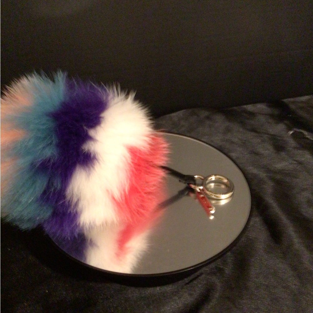 Fendi Rainbow Pom Pom keyring/bag charm